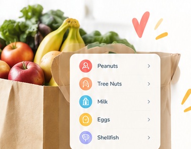 Grocery bag and example allergy categories